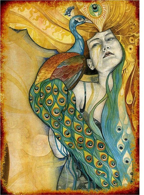 Kuş Tüylü Büyücü Tasarım Mdf Tablo 50 Cm X 70 Cm