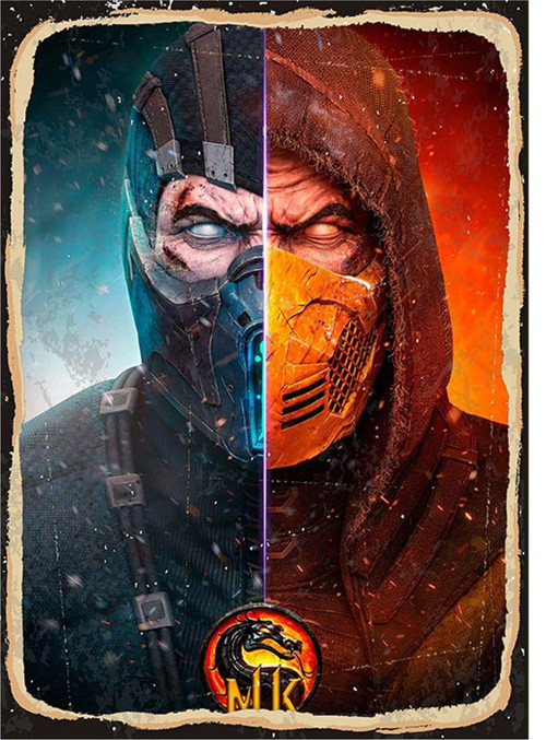 Mortal Kombat Model Ahşap Tablo