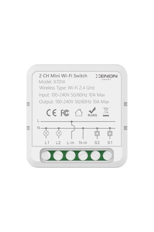 Akıllı Sıva Altı Çiftli Anahtar Switch Mobil Uygulama Wi-Fi Bluetooth Uzaktan Kontrol X7014