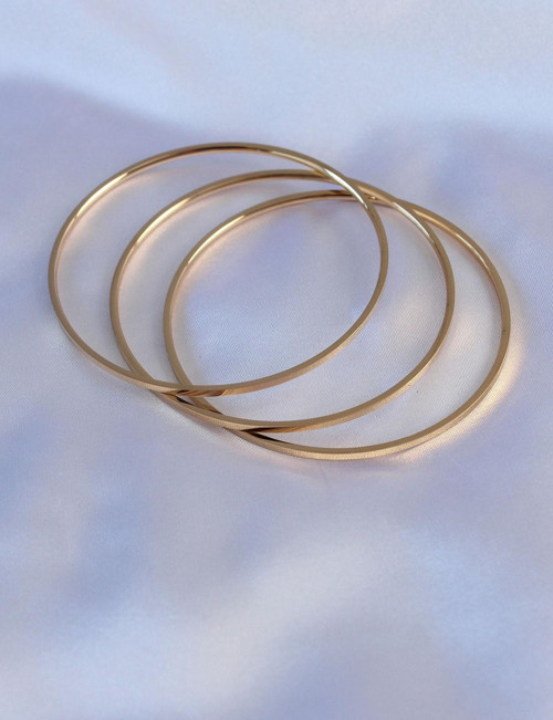 316L Çelik Gold Renk Ajda Model Kadın 65 mm Bilezik