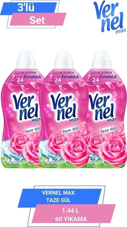 Max Konsantre Çamaşır Yumuşatıcısı Taze Gül 3 x 1440 ML