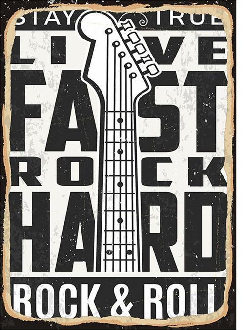 Rock And Roll Hediyelik Ahşap Tablo