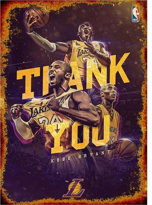 Thank You Kobe Bryant Mdf Poster