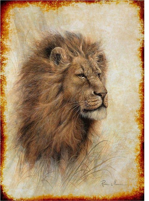 Aslan Silüeti Model Mdf Tablo