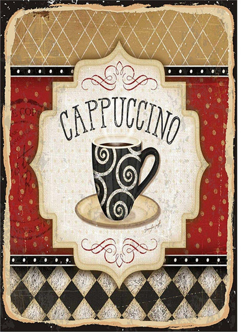 Cafe Cappuccino Art Mdf Tablo