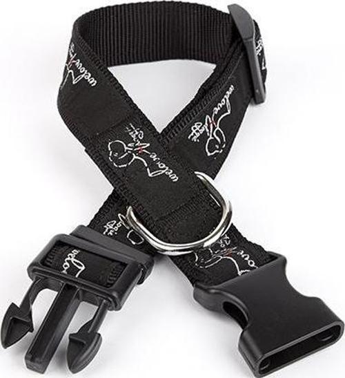 Köpek Desenli Dokuma Köpek Boyun Tasması 3 cm x 36-60 cm