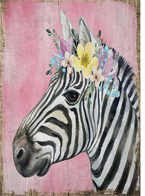Çiçek Ve Zebra Mdf Tablo