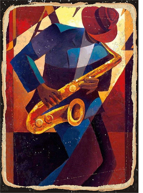 Jazz Müzik Ve Saksafon Hediyelik Mdf Tablo