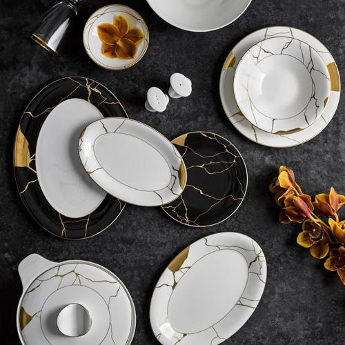Marble Bone 61 Parça 12 Kişilik Yemek Takımı