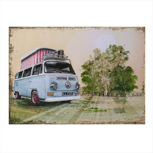 Ahşap Tablo Karavan Volkswagen