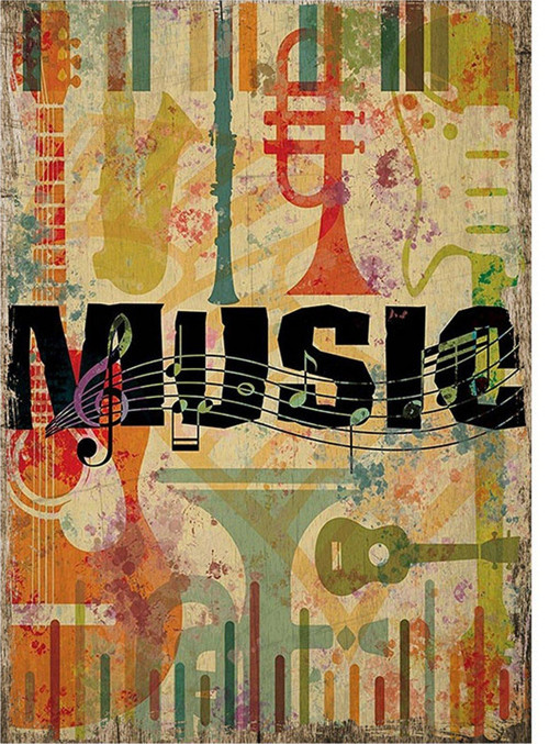 Müzik Zamanı Dekoratif Mdf Tablo