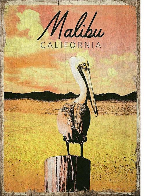 Malibu Sahili Modern Ahşap Tablo