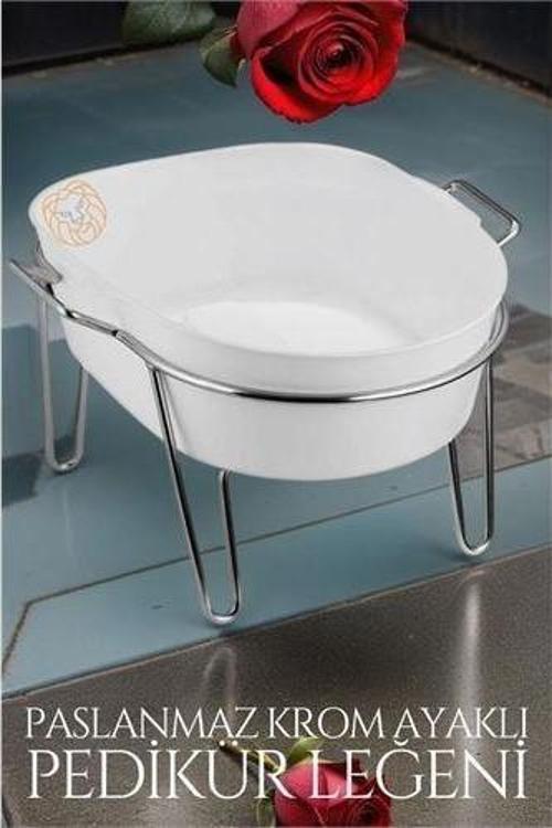 Krom Ayaklı Pedikür Leğeni BEYAZ G.Gibeau Design