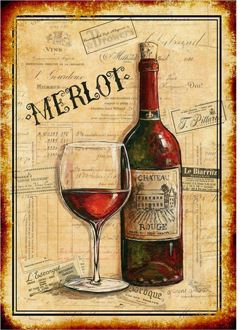 Merlot Şarap Modern Mdf Tablo