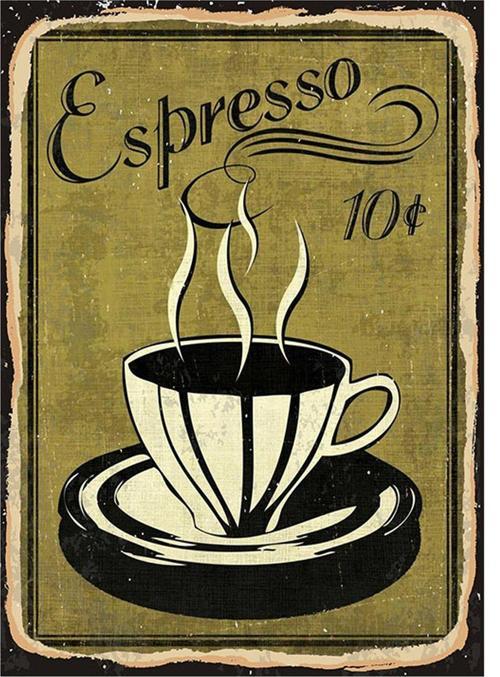 Retro Espreso Mdf Poster