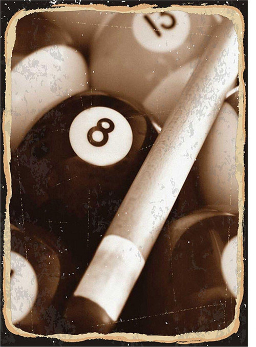 Bilardo Temalı Hediyelik Ahşap Tablo