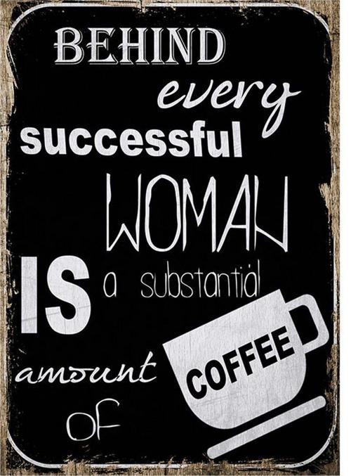 Başarılı Kadının Kahvesi Hediyelik Ahşap Tablo