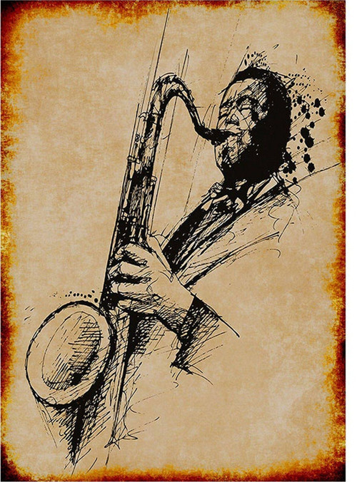 Caz Müzisyen Mdf Poster