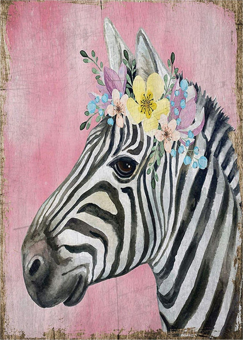 Çiçek Ve Zebra Mdf Tablo