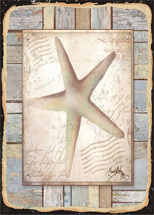 Ahşap Ve Deniz Yıldızı Art Mdf Poster