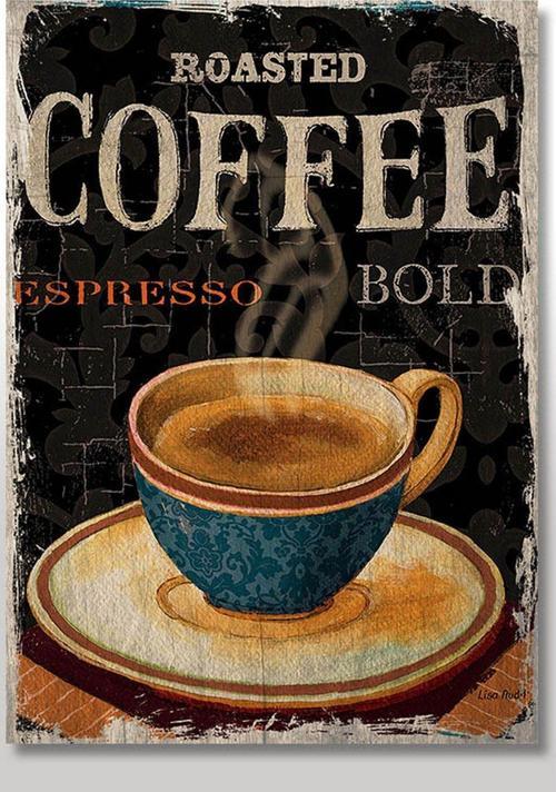 Ahşap Tablo Espresso Afişi Şekilli