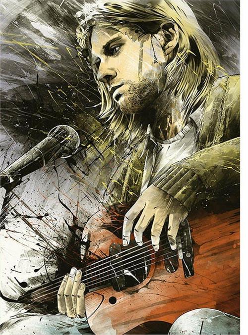 Ahşap Tablo Nirvana Kurt Cobain