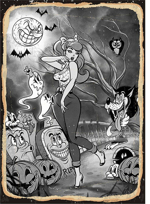 Pin Up Kızı Mdf Poster