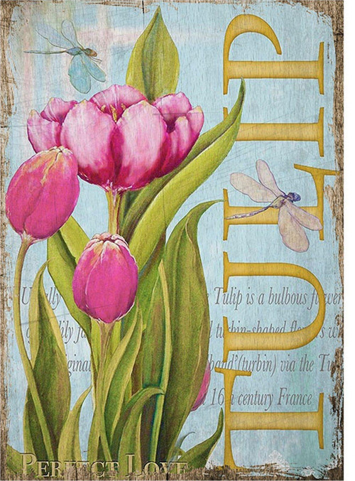 Pembe Çiçek Art Mdf Tablo