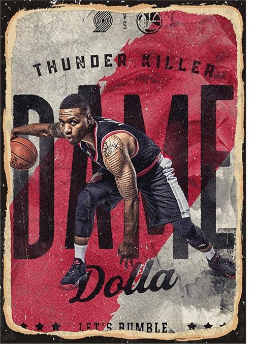 Thunder Killer Dame - Nba Desenli Ahşap Tablo