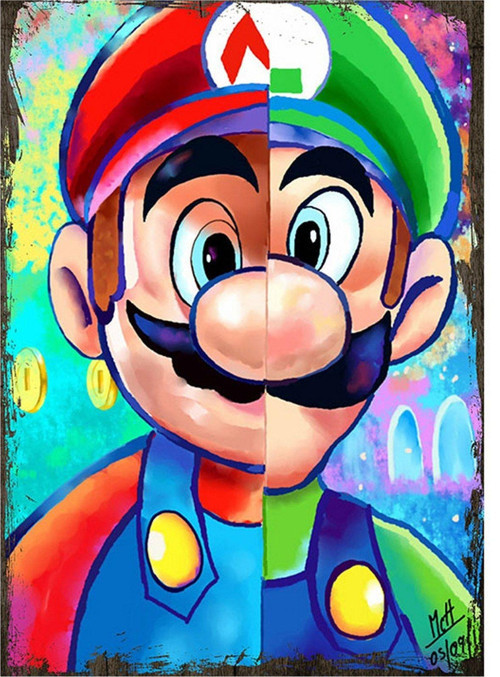 Ahşap Tablo Süper Mario Ve Luigi