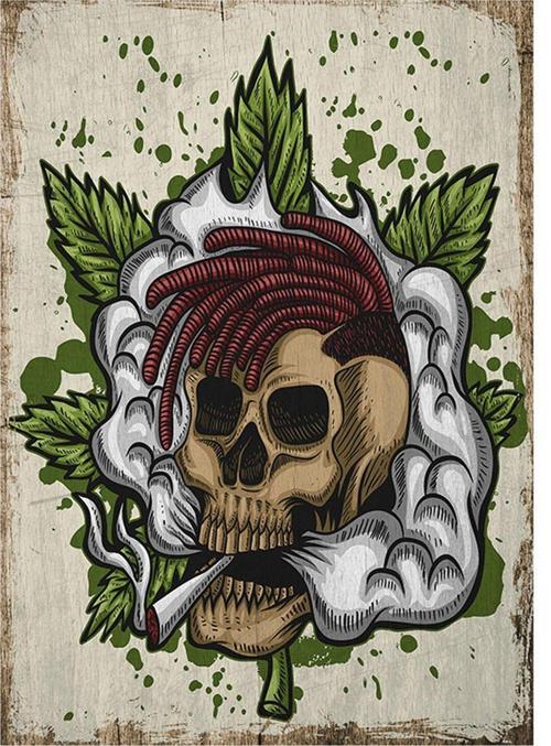 Marijuana Kurukafa Model Mdf Tablo