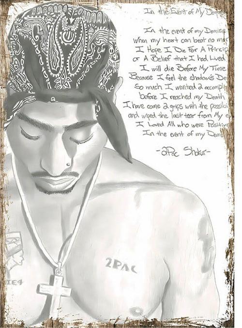 2Pac Afiş Model Ahşap Tablo 18Cm X 27Cm