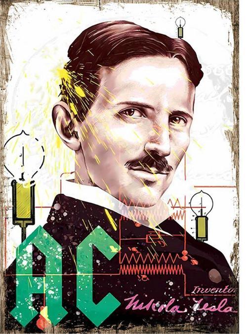 Ac Nicola Tesla Hediyelik Ahşap Tablo 18Cm X 27Cm