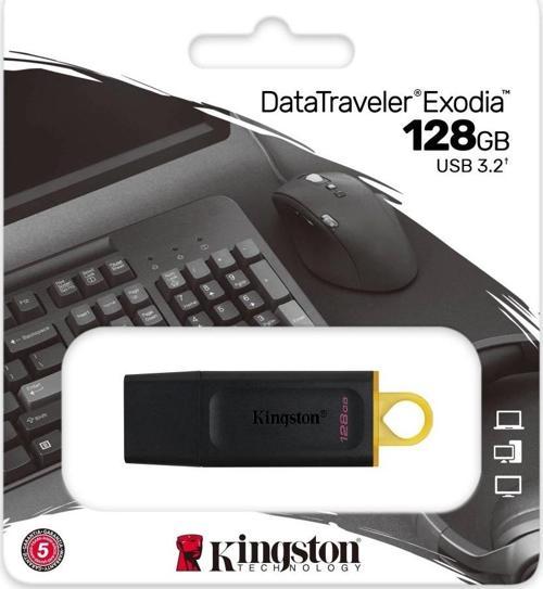 Kıngston Dtx/128gb Usb 3.2 Data Traveler Exodia  Gen 1 Flash Disk (siyah - Sarı)