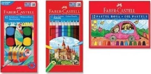 L 3'lü Boya Seti 12'li Sulu - Kuru Ve Pastel Boya B.s
