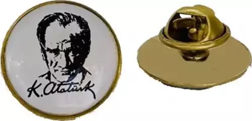 Atatürk İmzalı Yaka Rozeti (35'Adet) 20 mm 