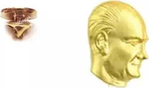 Atatürk Yaka Rozeti 5 mm (Sarı 30'Adet)