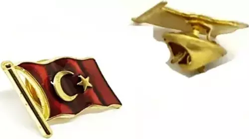 Bayrak Rozet Dalgalı Yaka Rozeti(10'Adet) 
