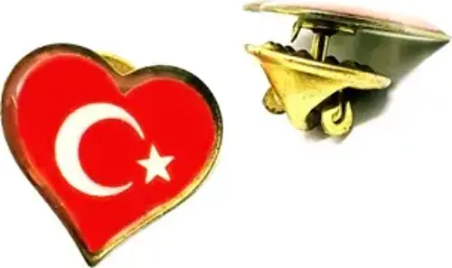 Kalpli Bayrak Yaka Rozeti ( 10'Adet ) 