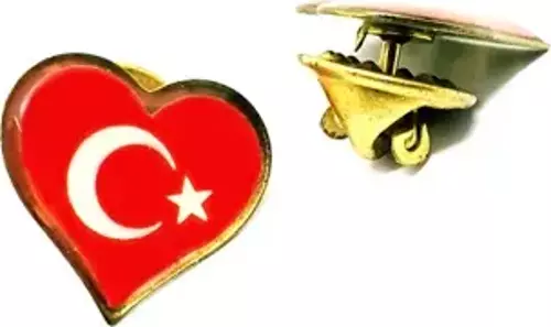 Kalpli Bayrak Yaka Rozeti ( 30'Adet ) 