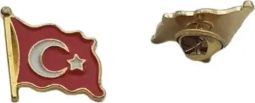 Sarı Dalgalı Mineli Bayrak Yaka Rozeti (30'Adet) 