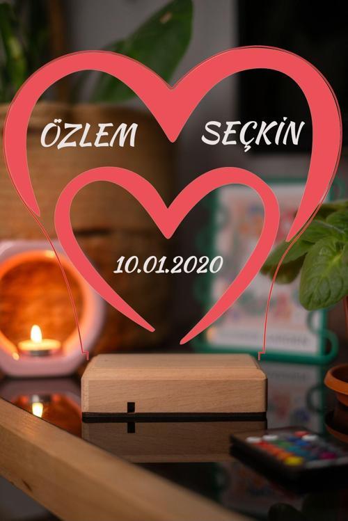 Kalpten Kalbe Işık: Renkli ve Özelleştirilebilir LED Lamba - Seçkin Hediyelik Aşk ve Sevgi Lambası