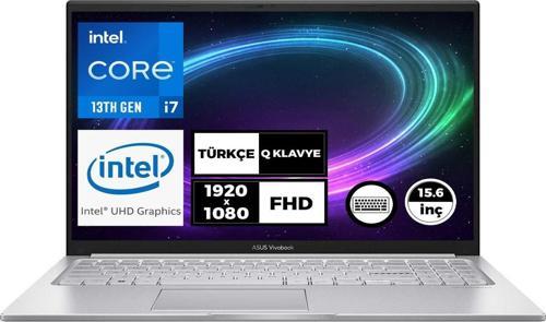 Vivobook 15 Intel Core I7-1355U 8gb 512GB SSD 15.6" Fhd Freedos Taşınabilir Bilgisayar X1504VA-NJ412
