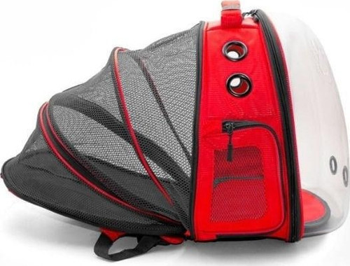 Fileli Kedi ve Küçük Irk Köpek Taşıma Sırt Çantası Kırmızı 25x60x40 Cm
