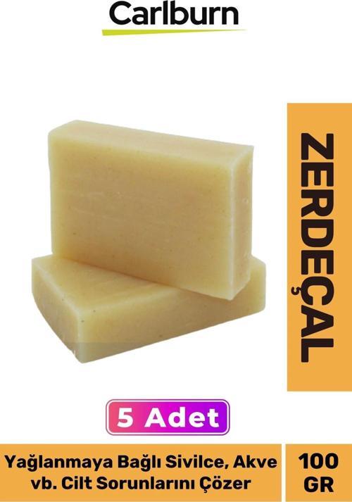 Doğal Güzel Kokulu El Yüz Saç Vücut Cilt Onaran Kolajen Etkili Zerdeçal Bitkisel Sabun 5 Adet