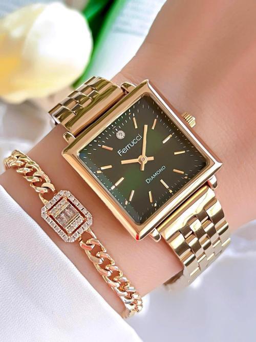Diamond Pırlanta Taşlı Ve Sertifikalı Özel Kutulu Kadın Kol Saati+Bileklik BFC.01118-03