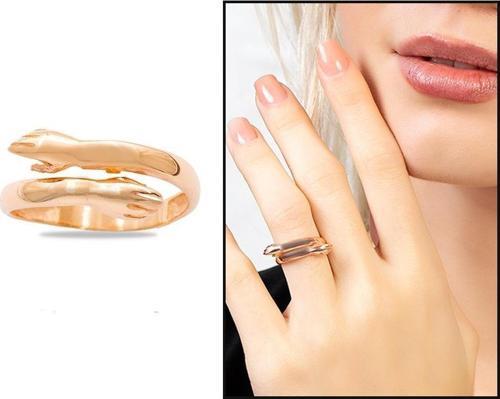 Anne-Bebek Eli Detaylı Rose Renk Free Size 925 Ayar Gümüş Kadın Yüzük