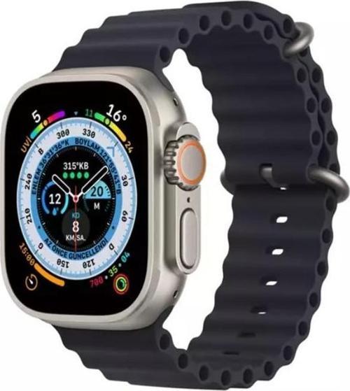 Watch 8 Ultra Max Amoled Ekran Android İos HarmonyOs Uyumlu Üç Kordonlu Akıllı Saat Siyah