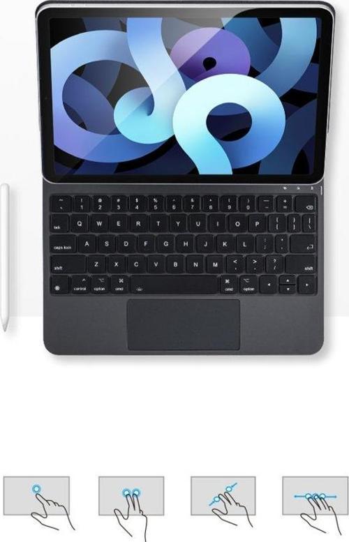 Apple iPad Air 6.Nesil M2 11 inç Kılıf X7 Magic Manyetik Yapışmalı Mouse Pad Klavyeli Kılıf