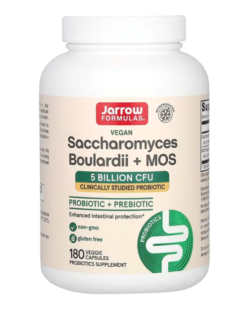 , Vegan Saccharomyces Boulardii + MOS, 5 Billion CFU, 180 Veggie Capsules